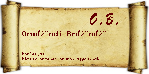 Ormándi Brúnó névjegykártya